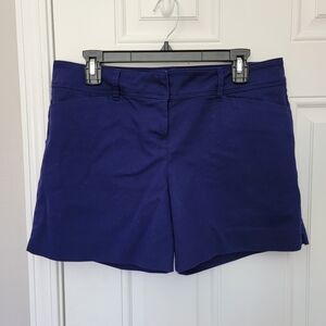 The Limited Navy Royal Blue Flat Front Womens Shorts 5" Inseam Summer Size 10